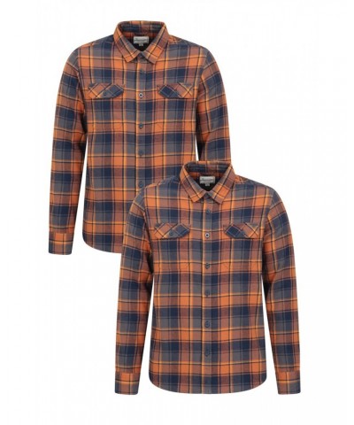 Trace Mens Flannel Shirt Multipack Unboxed Orange $16.50 Tops