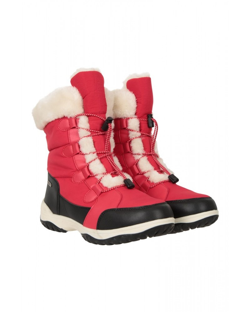 Snowflake Womens Adaptive Snow Boots Red $32.99 Footwear