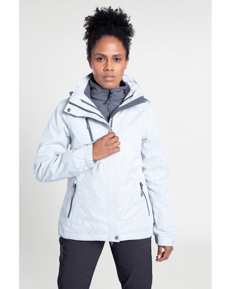 Bracken Melange Womens 3 in 1 Jacket Light Grey $39.00 Jackets