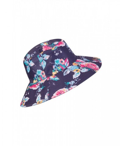 Reversible Printed Womens Brim Hat Blue $13.74 Accessories