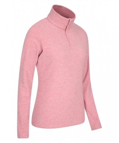 Snowdon Melange Womens Half-Zip Fleece Pale Pink $13.24 Fleece