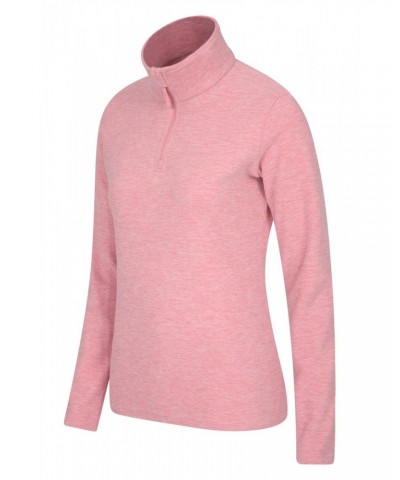 Snowdon Melange Womens Half-Zip Fleece Pale Pink $13.24 Fleece