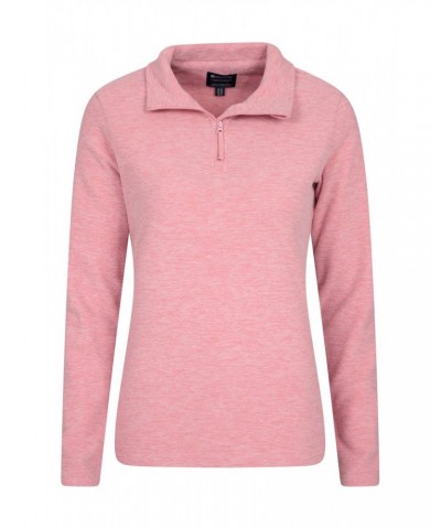 Snowdon Melange Womens Half-Zip Fleece Pale Pink $13.24 Fleece