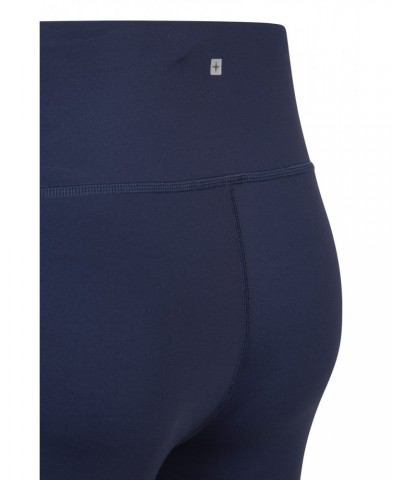 Fast-Paced Womens High-Waist Capri Leggings Blue $18.87 Active