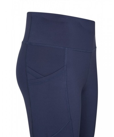 Fast-Paced Womens High-Waist Capri Leggings Blue $18.87 Active