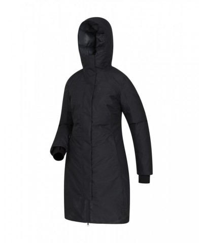 Polar Hybrid Womens Long Down Jacket Black $53.20 Jackets