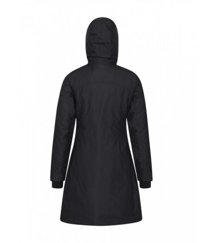 Polar Hybrid Womens Long Down Jacket Black $53.20 Jackets