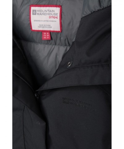 Polar Hybrid Womens Long Down Jacket Black $53.20 Jackets