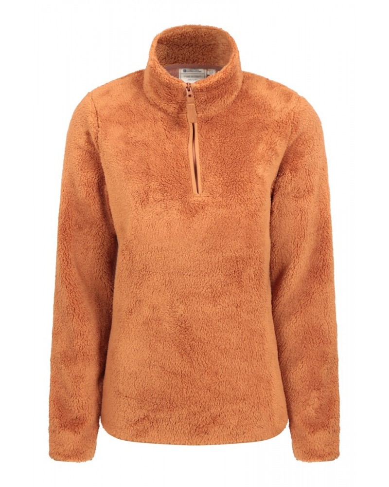 Teddy Womens Half-Zip Fleece Rust $17.48 Fleece