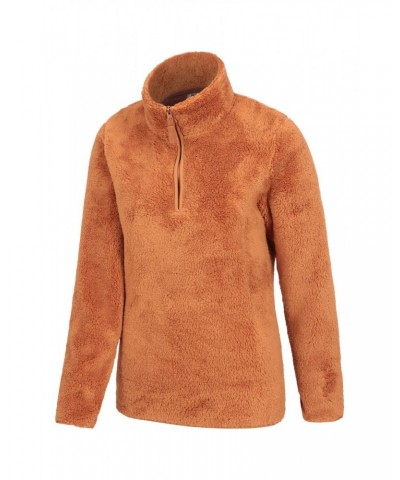 Teddy Womens Half-Zip Fleece Rust $17.48 Fleece