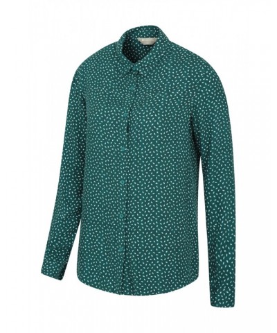 Daisy Womens Printed Long-Sleeve Shirt Green $14.74 Tops