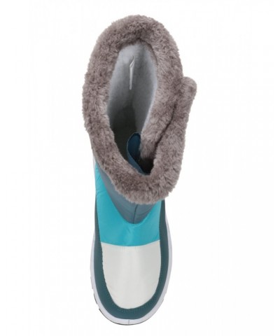 Caribou Kids Faux Fur Trim Adaptive Snow Boots Light Teal $17.20 Footwear