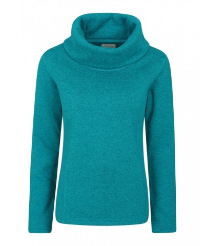 Idris II Womens Cowl Neck Fleece Dark Teal $14.52 Fleece