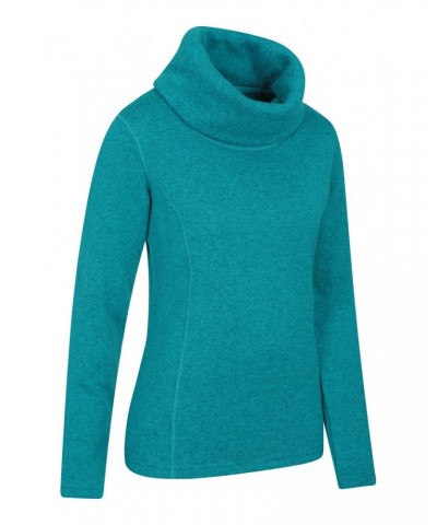 Idris II Womens Cowl Neck Fleece Dark Teal $14.52 Fleece