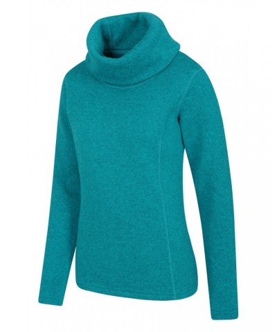 Idris II Womens Cowl Neck Fleece Dark Teal $14.52 Fleece