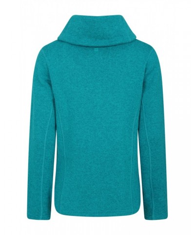 Idris II Womens Cowl Neck Fleece Dark Teal $14.52 Fleece