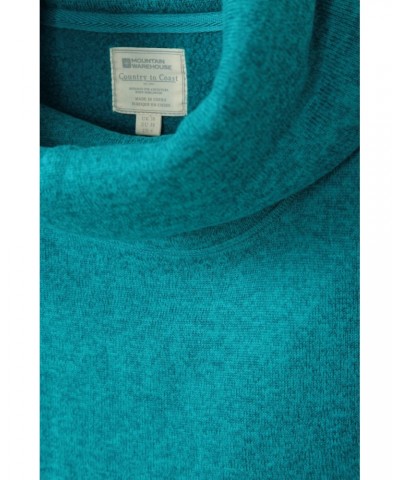 Idris II Womens Cowl Neck Fleece Dark Teal $14.52 Fleece