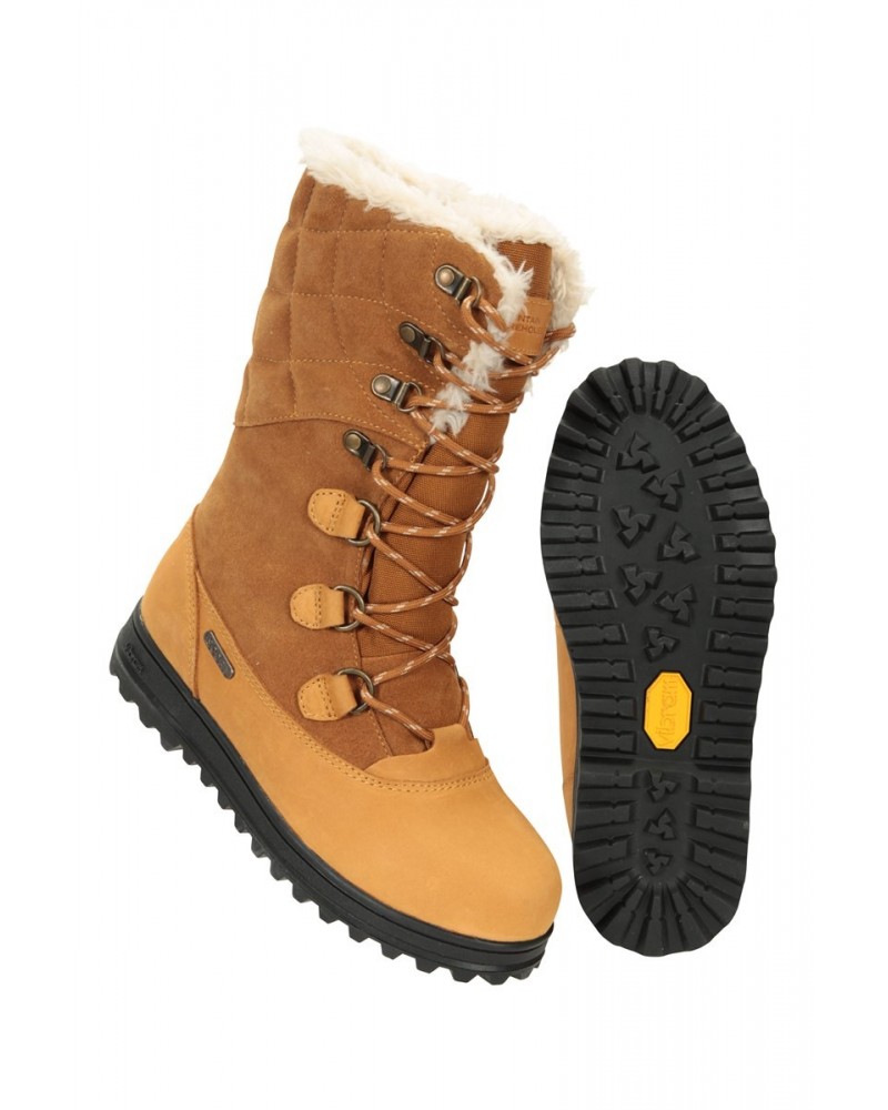 Vostock Womens Snow Boots Brown $48.00 Footwear