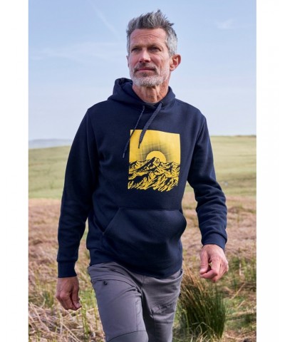 Sunset Mens Graphic Hoodie Navy $19.46 Tops