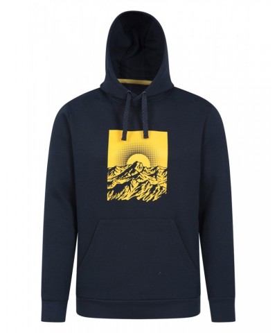 Sunset Mens Graphic Hoodie Navy $19.46 Tops