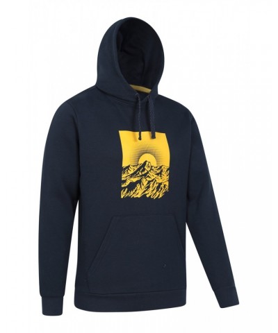 Sunset Mens Graphic Hoodie Navy $19.46 Tops