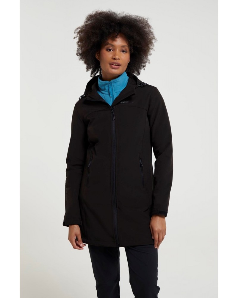 Exodus Womens Longline Water Resistant Softshell Black $28.61 Jackets