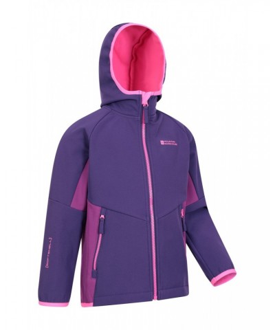 Kids Panelled Water Resistant Softshell Purple $14.19 Jackets