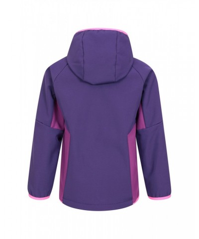 Kids Panelled Water Resistant Softshell Purple $14.19 Jackets