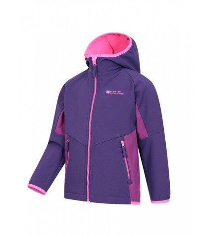 Kids Panelled Water Resistant Softshell Purple $14.19 Jackets