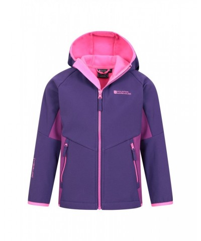 Kids Panelled Water Resistant Softshell Purple $14.19 Jackets