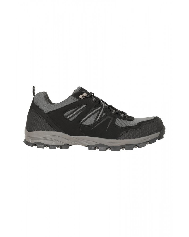 McLeod Mens Outdoor Wide-Fit Hiking Shoes Jet Black $18.45 Footwear