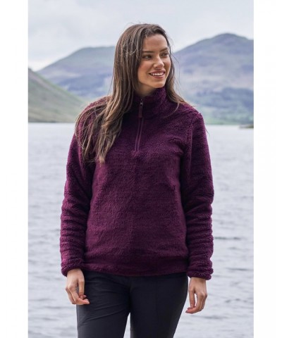 Teddy Womens Half-Zip Fleece Burgundy $18.80 Fleece