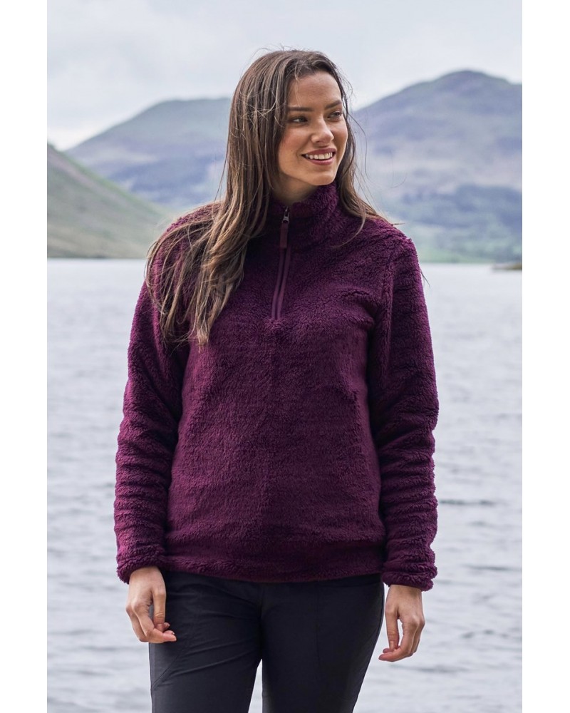 Teddy Womens Half-Zip Fleece Burgundy $18.80 Fleece