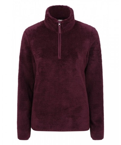 Teddy Womens Half-Zip Fleece Burgundy $18.80 Fleece