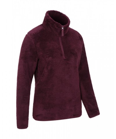 Teddy Womens Half-Zip Fleece Burgundy $18.80 Fleece