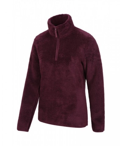 Teddy Womens Half-Zip Fleece Burgundy $18.80 Fleece