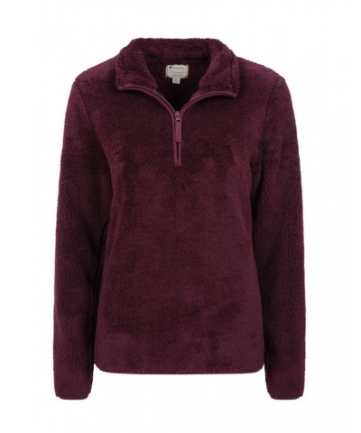 Teddy Womens Half-Zip Fleece Burgundy $18.80 Fleece