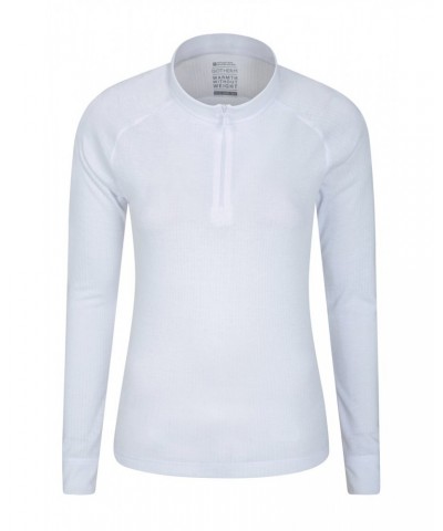 Talus Womens Zipped Turtle Neck Top White $14.74 Thermals