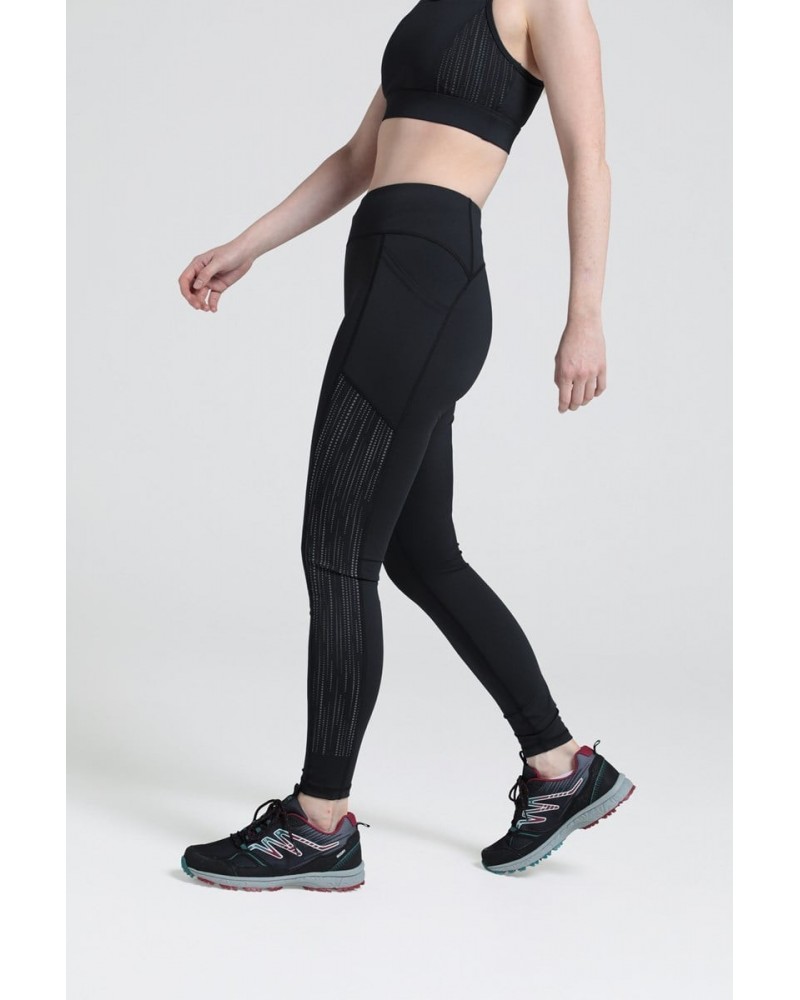 Time Trial II Womens Running Leggings Black $19.00 Active