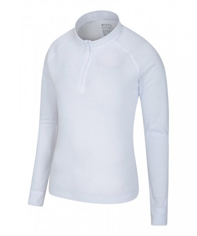 Talus Womens Zipped Turtle Neck Top White $14.74 Thermals