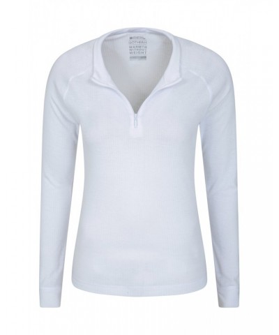 Talus Womens Zipped Turtle Neck Top White $14.74 Thermals