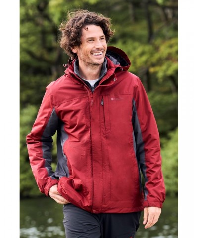 Thunderstorm Mens 3 in 1 Waterproof Jacket Red $35.20 Jackets