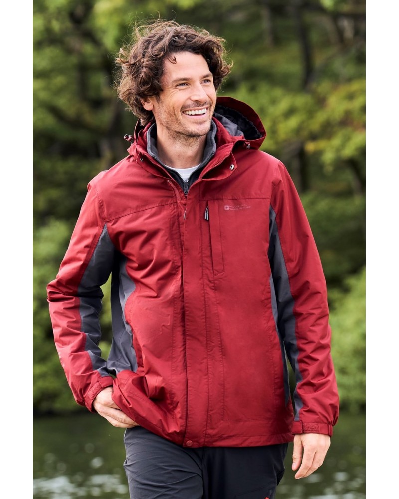 Thunderstorm Mens 3 in 1 Waterproof Jacket Red $35.20 Jackets