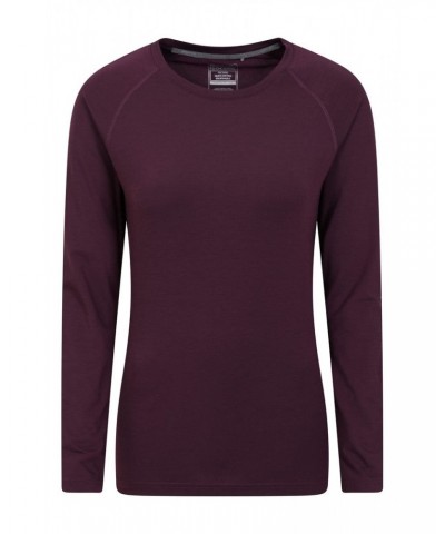 Quick Dry Womens Long Sleeve Top Dark Purple $13.50 Tops