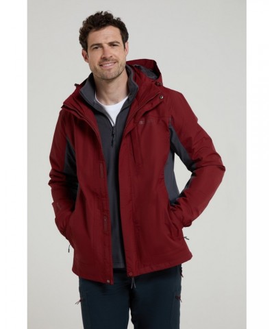 Thunderstorm Mens 3 in 1 Waterproof Jacket Red $35.20 Jackets