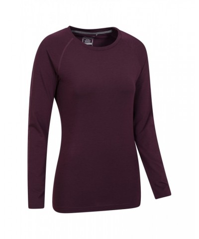 Quick Dry Womens Long Sleeve Top Dark Purple $13.50 Tops