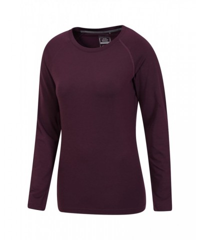 Quick Dry Womens Long Sleeve Top Dark Purple $13.50 Tops