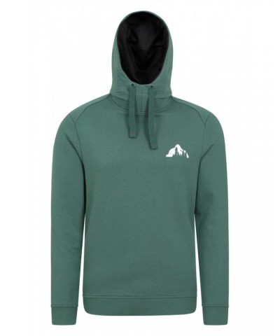 Alder Mens High Neck Printed Hoodie Green $17.69 Tops