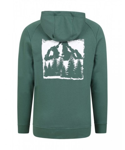 Alder Mens High Neck Printed Hoodie Green $17.69 Tops