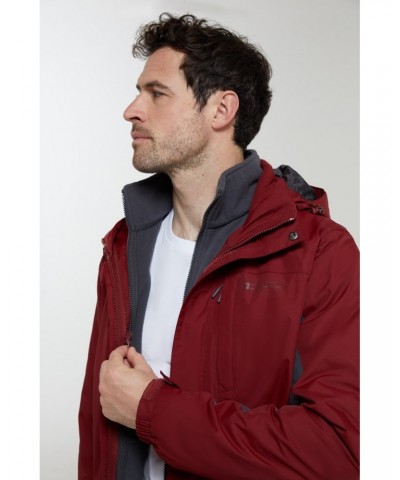 Thunderstorm Mens 3 in 1 Waterproof Jacket Red $35.20 Jackets